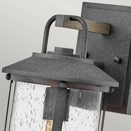 Quintiesse kinkiet zewnętrzny Lakehouse E27 ocynk/drewniany IP44 QN-LAKEHOUSE2-S-DZ