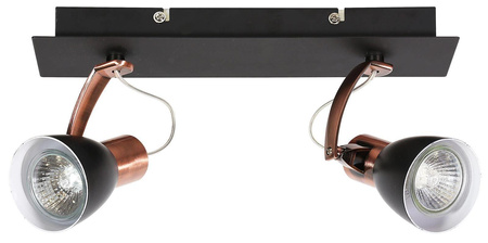 Candellux kinkiet (reflektorki) Markus 2xGU10 czarno/miedziany 92-37442-M