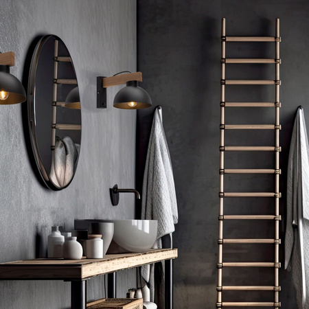 TK Lighting kinkiet Oslo E27 czarno/drewniany 4961