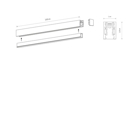 Nowodvorski szynoprzewód natynkowy 1-fazowy Nano-Lvm 1 m czarny 11724