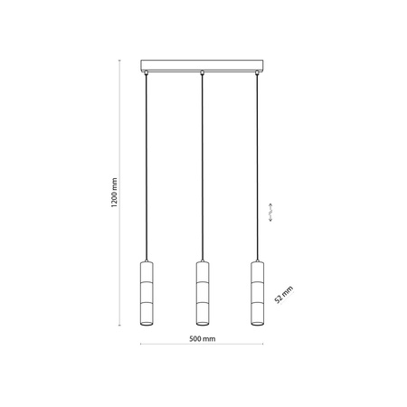 TK Lighting lampa wisząca Vivien 3xGU10 czarno/złota 4757