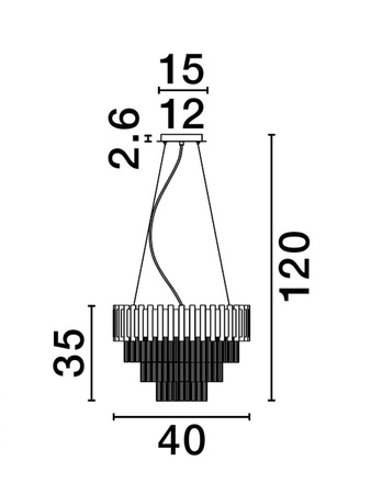Luces Exclusivas lampa wisząca LED Acaten Ø39 cm E14 5x5W IP20 złota LE43564