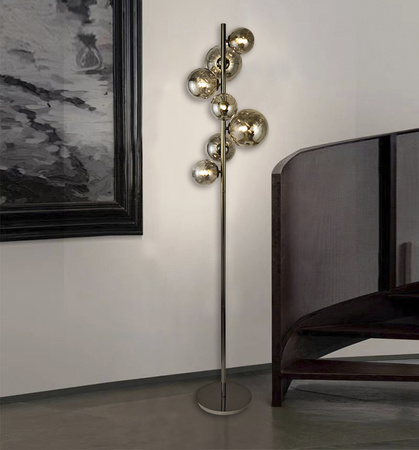 Aviano Lighting lampa podłogowa LED Sevilla G9 7x3W 2450lm 3000K żarówki w zestawie wys. 155 cm czarny chrom 3214-1010