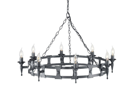 Elstead żyrandol / lampa wisząca Saxon 8xE14 czarno/srebrna SAX8-BLK-SIL