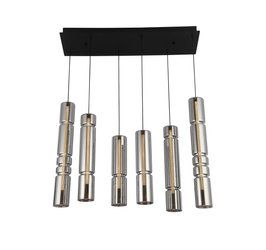 Aviano Lighting lampa wisząca LED Cilindro ściemnialna 6x9W 6300lm 3000K czarna 6223-0610