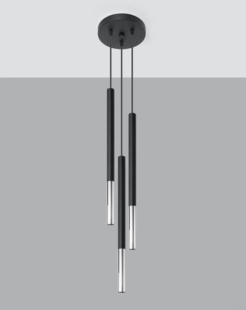 Sollux lampa wisząca Mozaica 3P 3xG9 czarna/chrom SL.0887