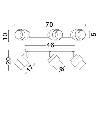 Luces Exclusivas lampa sufitowa LED Vieja E27 3x12W IP20 czarno/złota LE44849