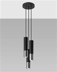 Sollux lampa wisząca Loopez 3P 3xGU10 czarna/chrom SL.0943