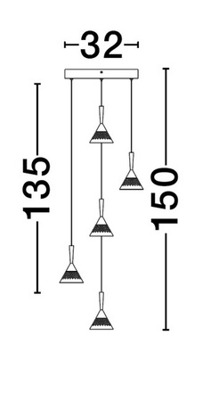 Luces Exclusivas lampa wisząca LED Guay ściemnialna Ø 32 cm 30W 1558lm 3000K IP20 czarno/złota LE44215
