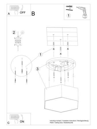 Sollux plafon Sunde 13 2xE27 czarny SL.1060
