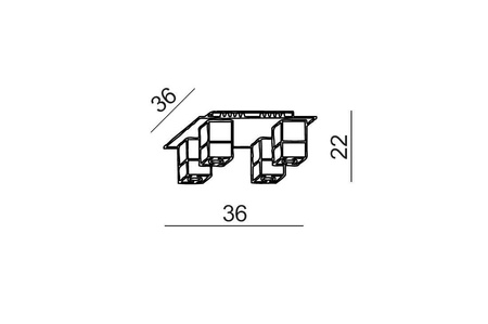 Azzardo plafon Box 4xG4 chrom AZ0178