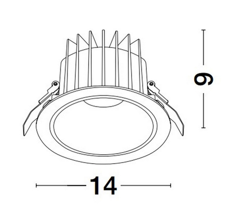 Luces Exclusivas oprawa sufitowa wpuszczana LED Torvian Ø 14 cm 20W 1847lm 3000K IP67 biała LE65118
