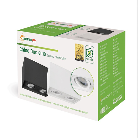 Spectrum plafon techniczny Chloe DUO 2xGU10 czarny SLIP005036