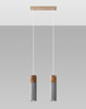 Sollux lampa wisząca Zane 2 2xGU10 szaro/drewniana SL.0966