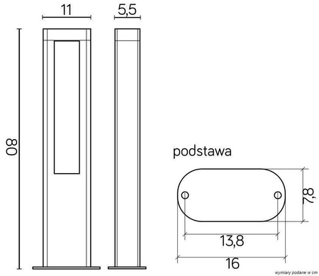 Su-ma lampa stojąca zewnętrzna LED Evo 20W 1200lm 4000K popielata 80cm IP54 GL15403