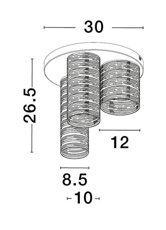 Luces Exclusivas lampa sufitowa LED Barra Ø 30 cm E14 3x5W IP20 czarno/złota LE43435
