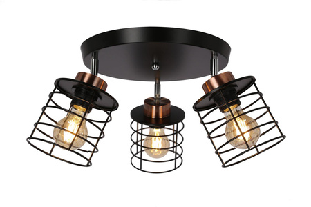 Candellux plafon (reflektorki) Glob 3xE27 czarno/złoty 98-00392
