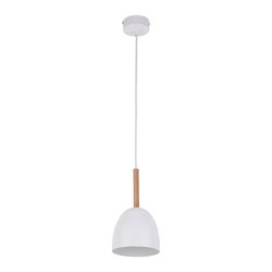 TK Lighting lampa wisząca Nord E27 biało/drewniana 4868