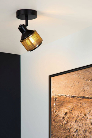 Lucide kinkiet (reflektorek) Rafa E14 czarno/złoty 77980/01/30