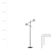 Emibig lampa stojąca Linear LP2 2xE14 czarno/dymiona 150cm 1167/LP2