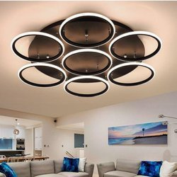 Altavola plafon łazienkowy LED Ledowe Okręgi 7 out 7x(12W 740lm 3000K) 86W 5160lm czarny IP44 LA078/CE_7_out_3k_black