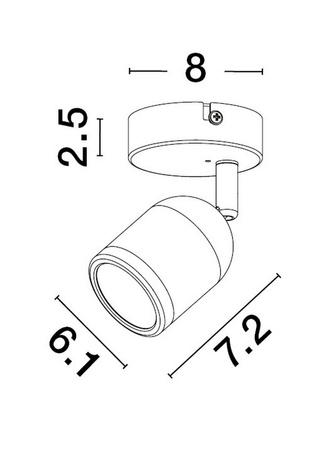 Luces Exclusivas kinkiet łazienkowy LED Acalan Ø 6,1 cm GU10 1x10W IP44 czarny LE43447