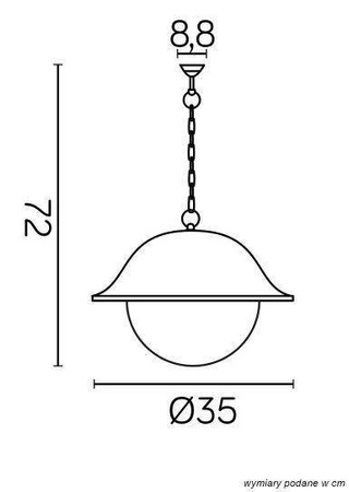 Su-ma lampa wisząca zewnętrzna Prince Max E27 czarna/patyna IP43 K 1018/1/O-BD