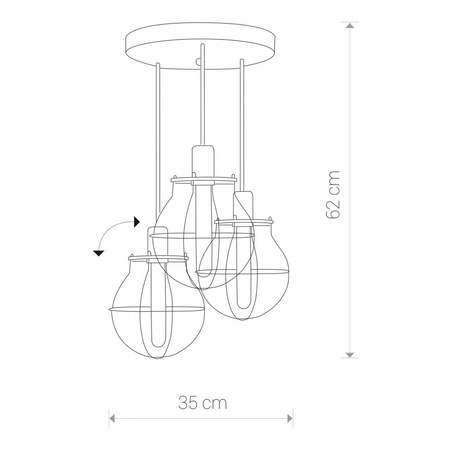 Nowodvorski żyrandol / plafon Manufacture III 3xE27 czarny 9740