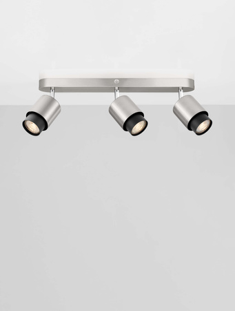 Luces Exclusivas lampa sufitowa LED Yapacani GU10 3x10W IP20 srebrno/czarna LE44977