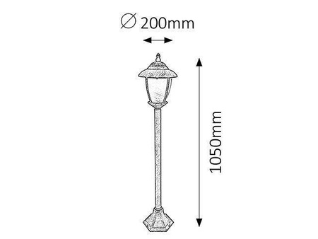 Rabalux lampa stojąca zewnętrzna Madrid E27 złoto/biała 105cm IP43 8480