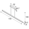 SLV lampa wisząca LED One Linear 140 Phase 35W 1875lm 2700/3000K ściemnialna biała 1006189