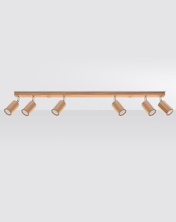 Sollux plafon (reflektorek) Zeke 6 6xGU10 drewniany SL.1032