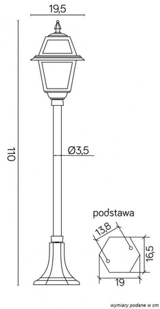 Su-ma lampa stojąca zewnętrzna Witraż E27 czarna/patyna 110cm IP43 K 5002/2/N