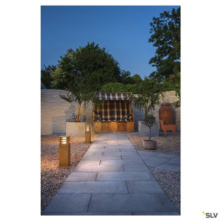 SLV lampa stojąca zewnętrzna LED Rusty 40 Square 9W 90lm 3000K rdzawa 40cm IP55 233427