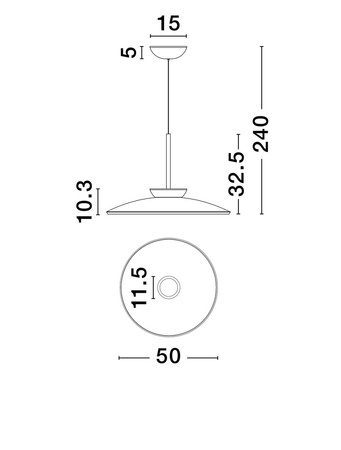 Luces Exclusivas lampa wisząca LED Huanuco ściemnialna Ø 50 cm 21W 1420lm 3000K IP20 szara LE44838
