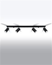 Sollux plafon (reflektorki) Ring 4l 4xGU10 czarny SL.0332