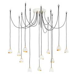 Quintiesse lampa wisząca Nula 12xE14  biało/złota QN-NULA-12P