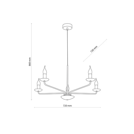 TK Lighting lampa wisząca Limal 5xE14 czarna 4612