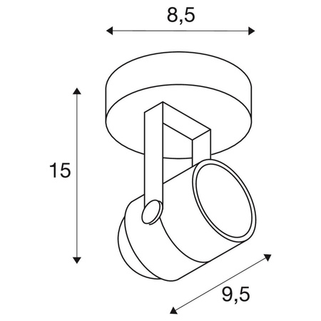 SLV kinkiet (reflektorek) Spot GU10 szary 132024