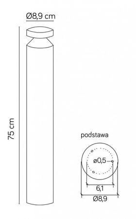 Su-ma lampa stojąca zewnętrzna LED Delta 6W 440lm 4000K popielata 75cm IP44 DL-750