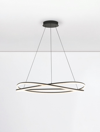 Luces Exclusivas lampa wisząca LED Ilave ściemnialna z pilotem Ø 95 cm 68W 5637lm 3000K IP20 czarna LE44323