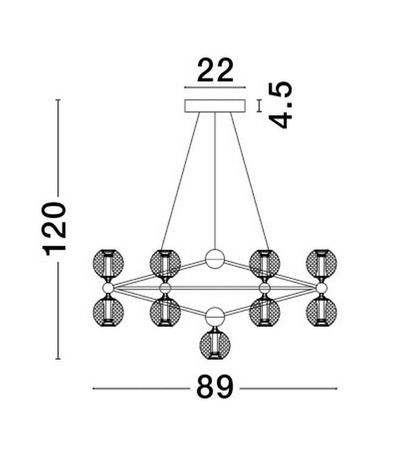 Luces Exclusivas żyrandol / lampa wisząca LED Boya 54,6W 2983lm 3200K czarna LE42739