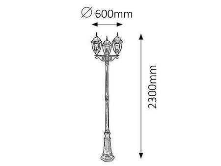 Rabalux latarnia Toronto 3xE27 złota 230cm IP44 8460