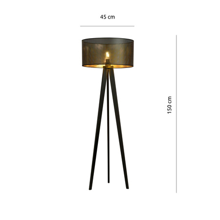 Emibig lampa stojąca Aston LP1 E27 czarno/złota 150cm 1148/LP1