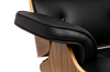 King Home Fotel biurowy LOUNGE GUBERNATOR BIG XL czarny - sklejka orzech, skóra naturalna, stal polerowana KH1501100106