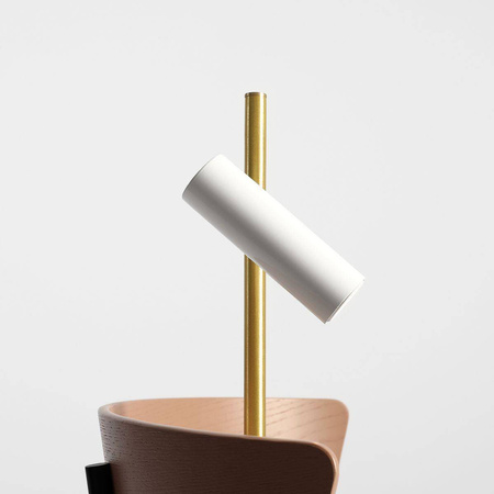 Aldex lampka biurkowa Trevo GU10 biało/mosiężna 1097B40