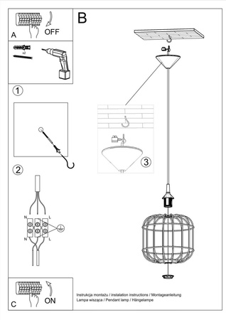 Sollux lampa wisząca Celta E27 biała SL.0295