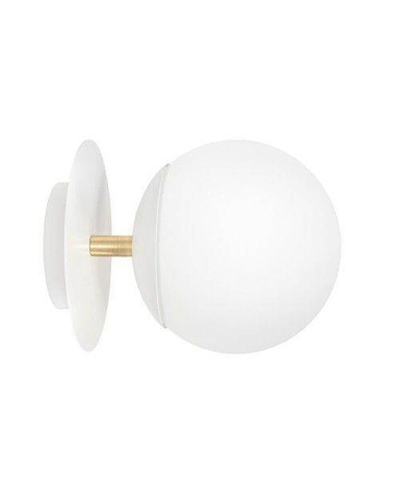 Ummo kinkiet Plaat C E27 biały z mosiądzem PLC11300