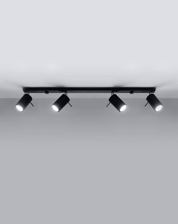 Sollux plafon (reflektorki) Ring 4l 4xGU10 czarny SL.0332