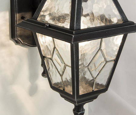 Su-ma kinkiet zewnętrzny Witraż E27 czarny/patyna IP43 K 3012/1/N